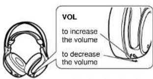 VOL to increase the volume to decrease the volume