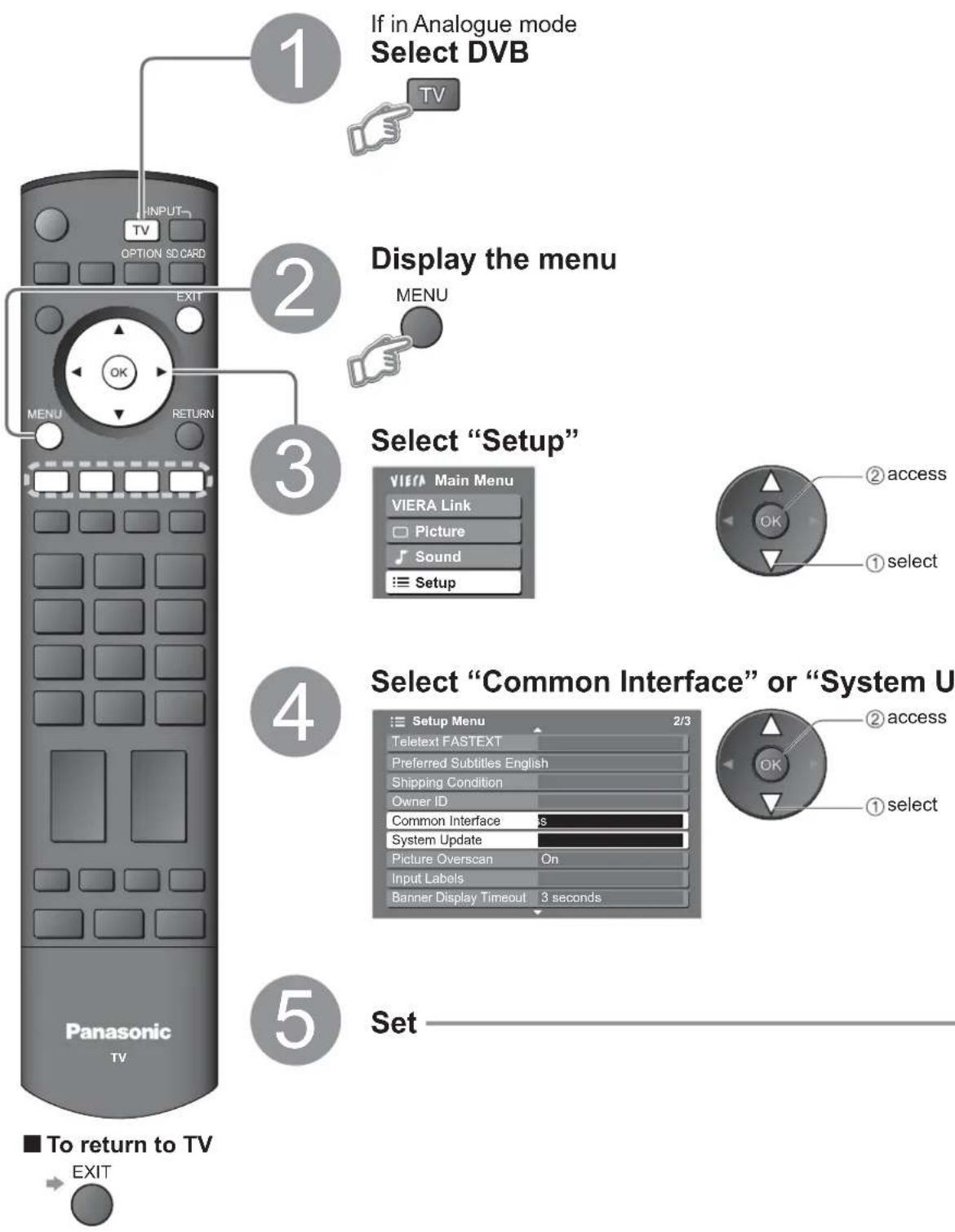 PANASONIC Viera TX-32LZD80 - DVB Settings (DVB mode) - 1