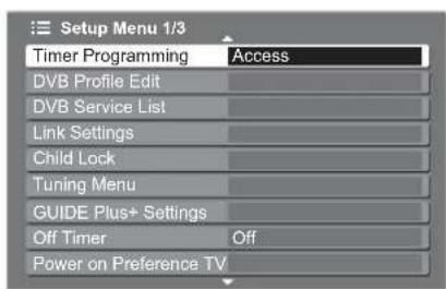 PANASONIC Viera TX-32LZD80 - Select "Timer Programming" - 1
