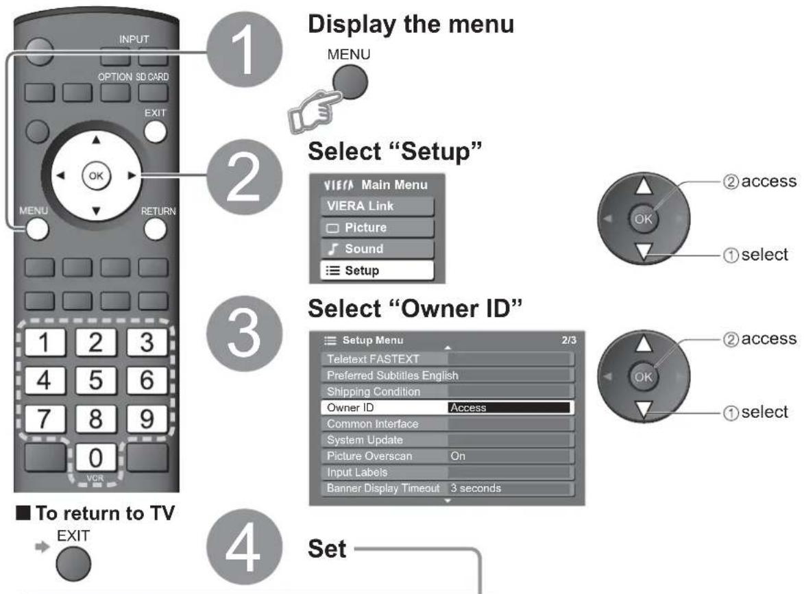 PANASONIC Viera TX-32LZD80 - Owner ID - 1