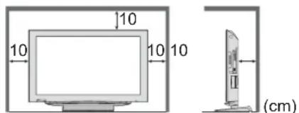 PANASONIC Viera TX-32LZD80 - Allow suffi cient space around the TV for radiated heat - 1