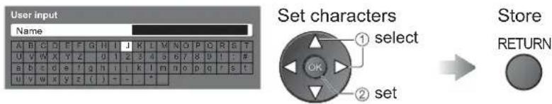 PANASONIC Viera TX-32LZD80 - ■Enter characters by free input menu - 1