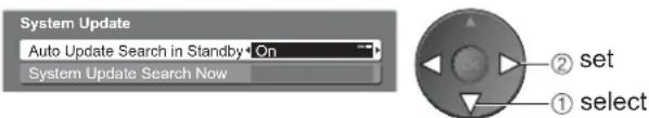 PANASONIC Viera TX-32LZD80 - Select "Auto Update Search in Standby" and then set "On" or "Off" - 1