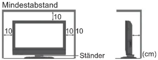 PANASONIC Viera TX-32LXD75F - ■Für einen zur Wärmeabfuhr ausreichenden Freiraum im Umfeld des Gerätes sorgen - 1