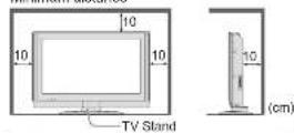 PANASONIC Viera TX-32LXD700 - Allow sufficient space around the TV for radiated heat - 1