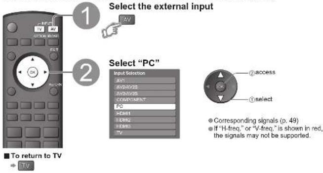 PANASONIC Viera TX-32LXD700 - Displaying PC Screen on TV - 1