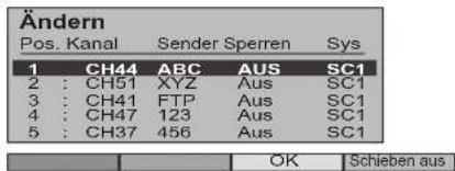 PANASONIC Viera TX-32LX64F - Einen Sender verschieben - 2