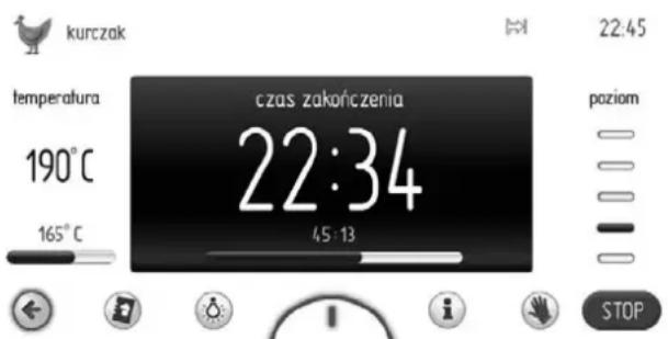 AMICA EBI 712104 AA PYRO - Przykład uruchomienie programu go- towego bez wstępnego rozgrzewania piekarnika - 3