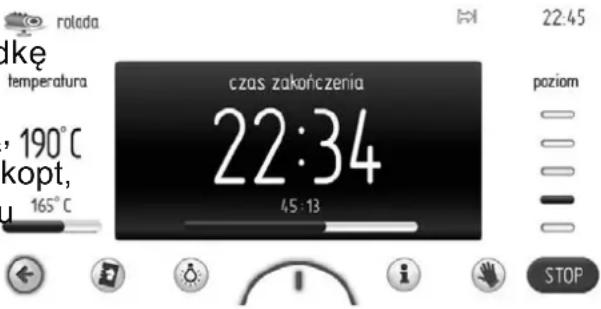 AMICA EBI 712104 AA PYRO - Przykład uruchomienia programu gotowego ze wstępnym rozgrzewem piekarnika - 2