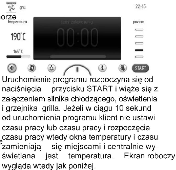 AMICA EBI 712104 AA PYRO - Menu główne \ funkcje grzania \ grill (działanie dowolnej funkcji na przykładzie funkcji grill) - 1