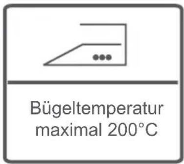 Bügeltemperatur maximal 200°C