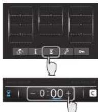 Digital audio recording interface showing waveform controls and a numeric display with time and voltage settings