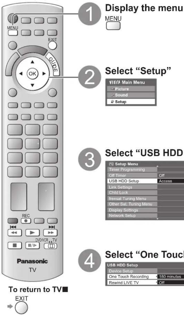 PANASONIC Viera TX-L37D28BWA - Recording the TV programme to USB HDD - 1