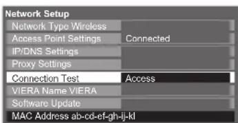 PANASONIC Viera TX-L37D28BWA - Network settings for the Wireless LAN connection - 8