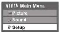 PANASONIC Viera TX-L37D28BWA - Select "Setup" - 1