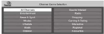 PANASONIC Viera TX-L37D28BWA - Select the genre and view TV Guide - 1