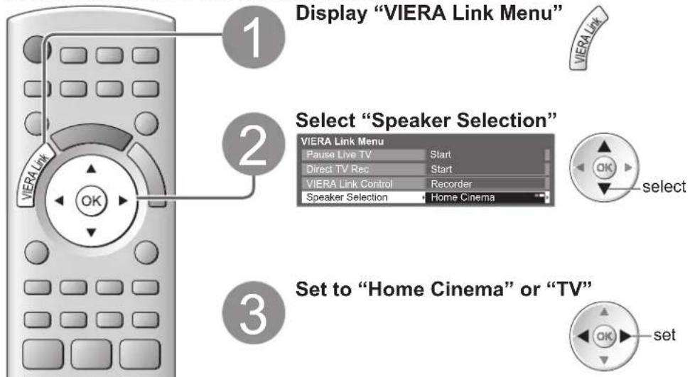 PANASONIC Viera TX-L37D28BWA - Speaker control Speaker Selection - 1