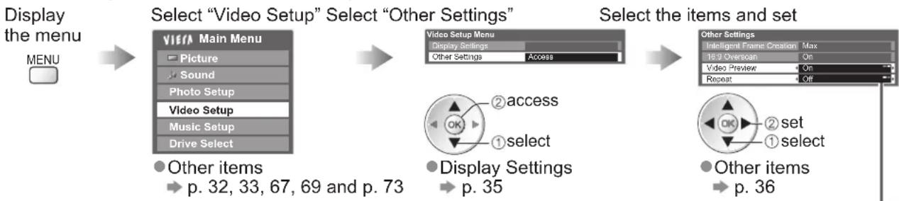 PANASONIC Viera TX-L37D28BWA - Video Setup - 1