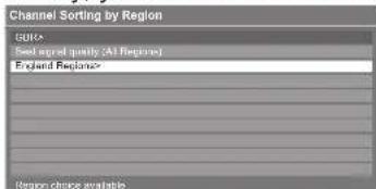 PANASONIC Viera TX-L37D28BWA - Sort DVB channels according to the region Channel Sorting by Region - 1