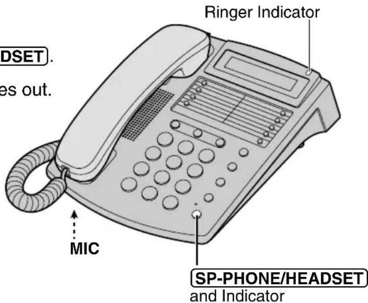 Ringer Indicator MIC SP-PHONE/HEADSET and Indicator