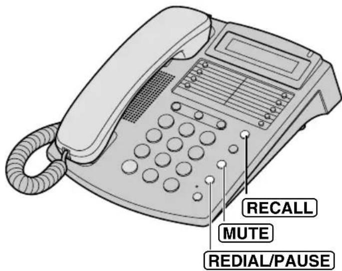 RECALL MUTE REDIAL/PAUSE