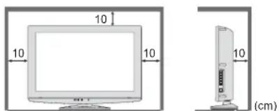 PANASONIC Viera TX-L32X10B - Allow sufficient space around the TV for radiated heat - 1