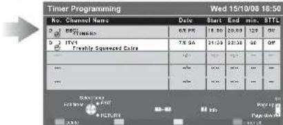 PANASONIC Viera TX-L32X10B - Timer Programming (DVB mode) - 2