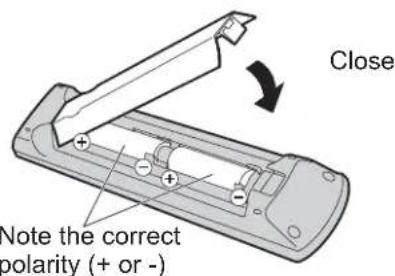 PANASONIC Viera TX-L32X10B - Installing / removing remote's batteries - 2