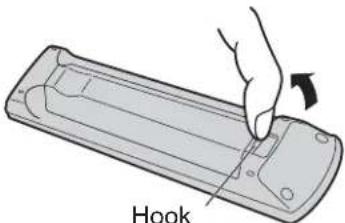 PANASONIC Viera TX-L32X10B - Installing / removing remote's batteries - 1