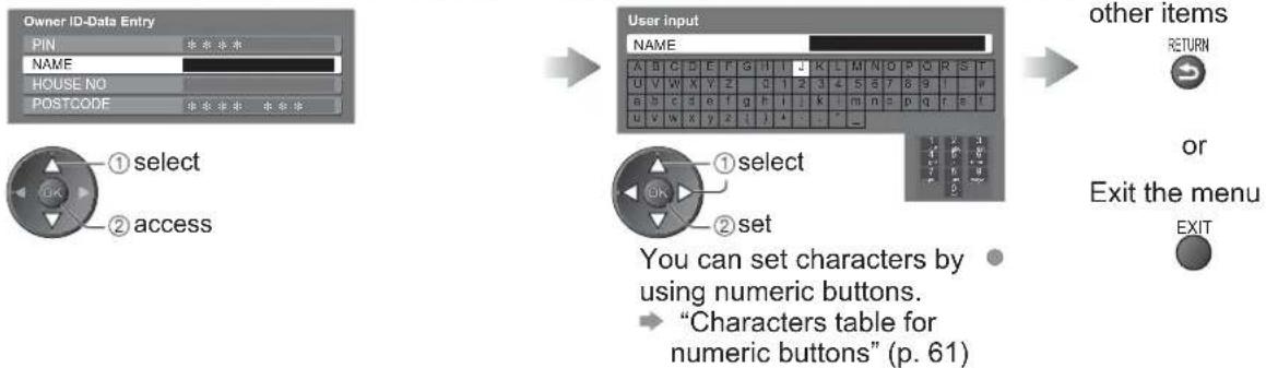 PANASONIC Viera TX-L32X10B - ② Enter your name, address, and postcode, in that order - 1