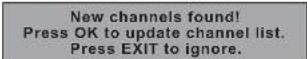 PANASONIC Viera TX-L22X20B - Display a notification message New Channel Message - 1