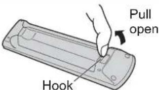 PANASONIC Viera TX-L22X20B - Installing / removing remote's batteries - 2
