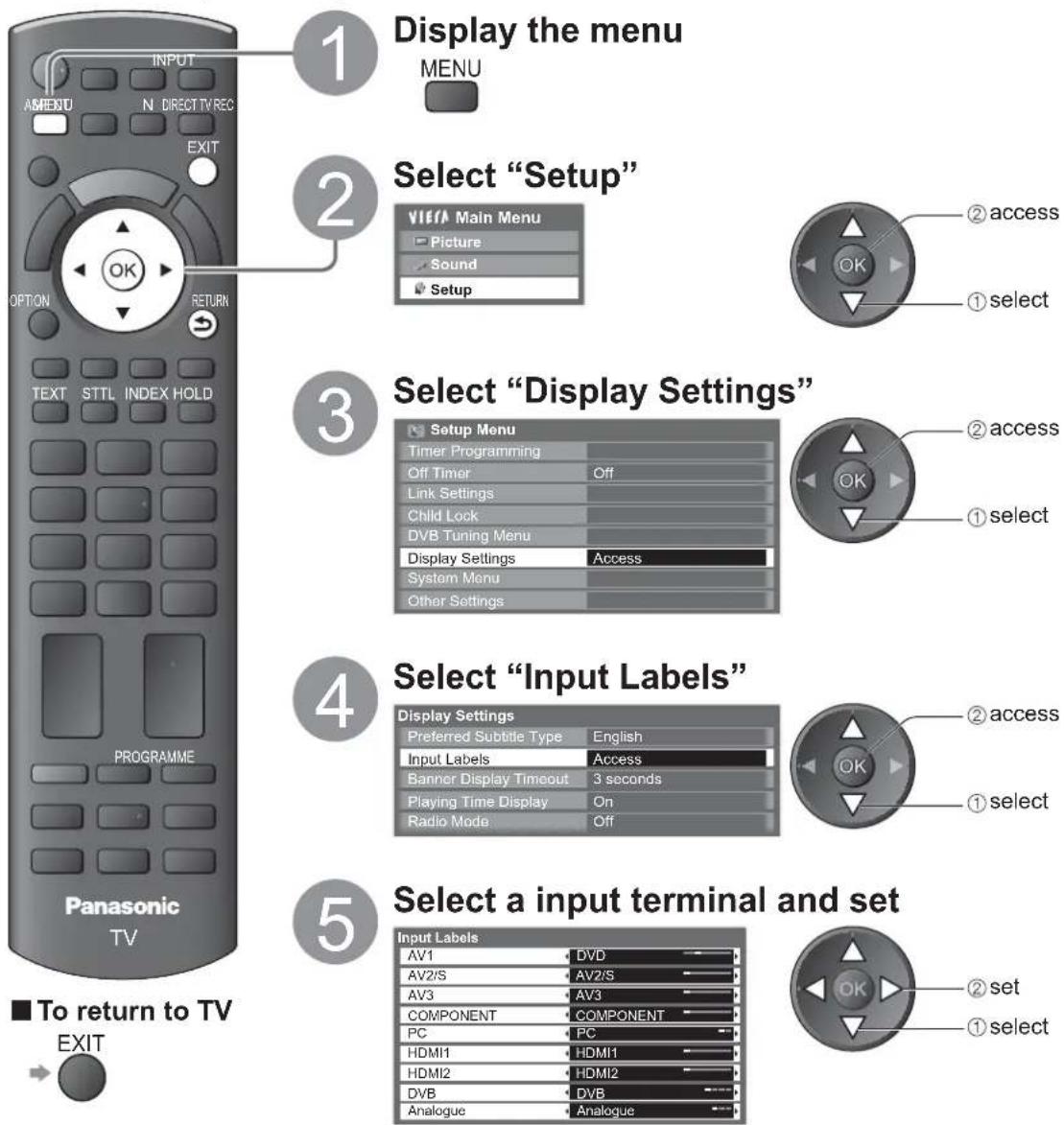PANASONIC Viera TX-L22X20B - Input Labels - 1