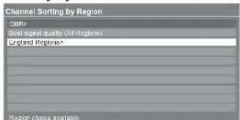 PANASONIC Viera TX-L22X20B - Sort DVB channels according to the region Channel Sorting by Region - 1