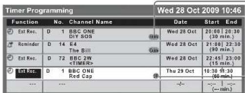 PANASONIC Viera TX-L22X20B - Guide link programming (Timer Programming from the TV Guide signal) - 1