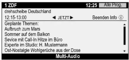 1 ZDF 12:25 Alle Prog. drehscheibe Deutschland 12:15-13:00 JETZT Beenden Info Geplante Themen: Aufbruch zum Mars Sommer auf dem Balkon Sevice mit Call-In Hitze im Büro Experte im Studio: H. Mustermann Ost-Nostalgie Wohlgerüche aus der Dose Multi-Audio