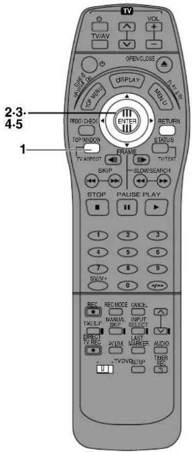 TV VOL TWAV OPENCLOSE OFFICE ON DISPLAY RETURN TOP MENU MENU 2.3. 4.5 1 PROOF CHECK RETURN TOP WINDOW STATUS FRAME TV ASPECT TWTEXT SKIP SLOWSEARCH STOP PAUSE PLAY I 2 3 4 5 6 7 8 9 SWV+ 0 REC RECO MODE CANCEL TIME SLIP MANUAL INPUT SK SELECT DIRECT LAST AUDIO TV REC MARKER TVDVB THER TUP SETUP REC U