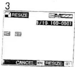 3 RESIZE 8/10: 100-0001 CANCEL: RESET RESIZE: SET