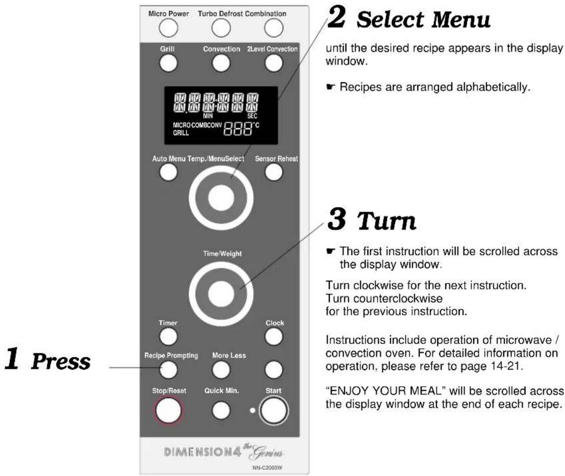 PANASONIC NN-C2000 - To Use Recipe Prompting - 1