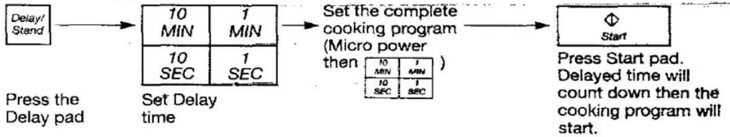 PANASONIC NN-6403B - To Set a Delay Start: - 1