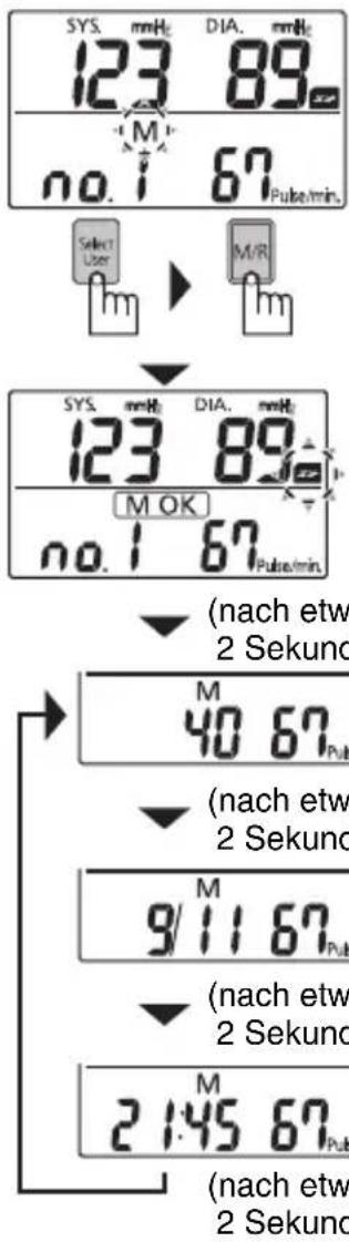 PANASONIC EW-BU60 - Speichern von Blutdruckmesswerten - 1