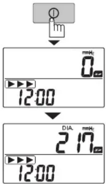 PANASONIC EW-BU60 - Eine Messung mit manuellem Druckaufbau vornehmen - 1