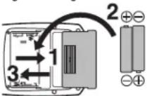 PANASONIC Diagnostec EW3153 - Einsetzen der Batterien in das Displayteil - 1