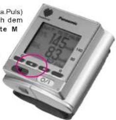 PANASONIC EW3041 - Messwerte speichern / Daten löschen Gespeicherte Messwerte abrufen und darin blättern - 1