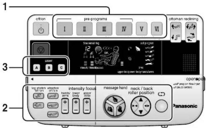 PANASONIC EP3510 - Einstellen und Abspeichern von Voreinstellungen für Massageprogramme - 1