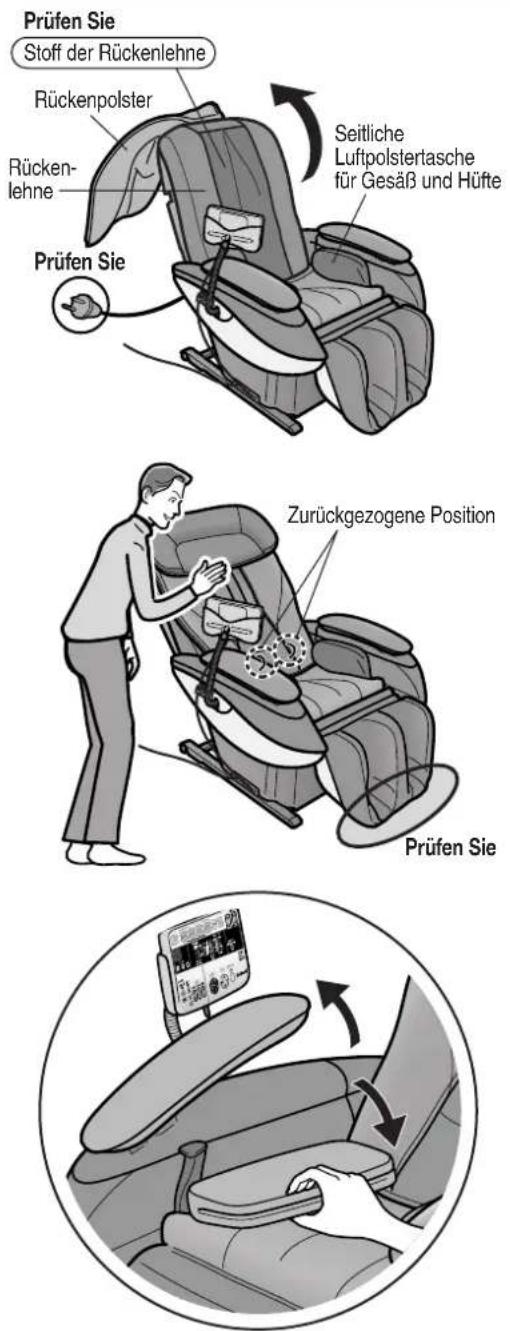 PANASONIC EP3510 - Prüfen Sie vor Benutzung des Massagesessels Folgendes - 1