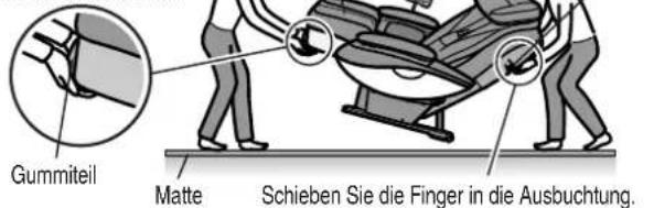 Gummiteil Matte Schieben Sie die Finger in die Ausbuchtung.