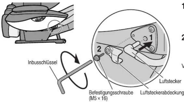 Inbusschlüssel Befestigungsschraube (M5 × 16) Luftstecker Luftsteckerabdeckung
