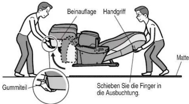 Beinauflage Handgriff Matte Gummiteil Schieben Sie die Finger in die Ausbuchtung.