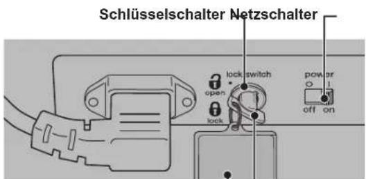 Schlüsselschalter Netzschalter lock switch open power off on